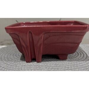 Vintage Mid Century Cookson Pottery Planter burgundy CP 1268 USA